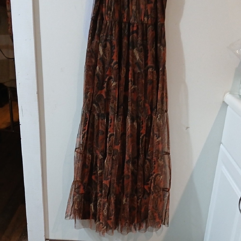 Candalite P/large Brown Paisley Midi Dress - Picture 3 of 4